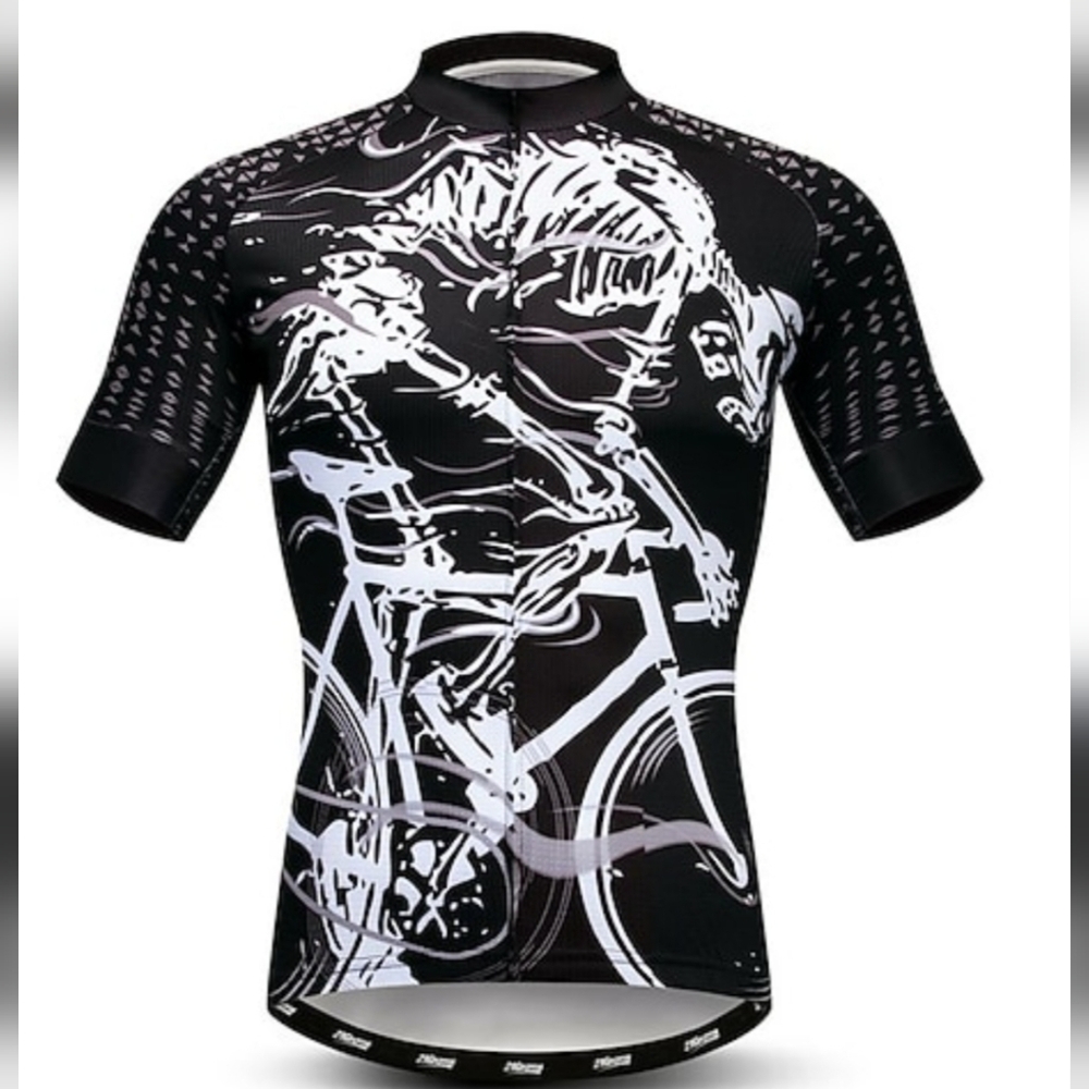 #1339 Weimostar Men's Black Graphic Cycling Shirt